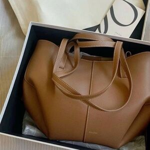 Polene Tan Leather Tote Bag